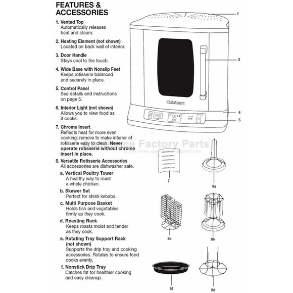Cuisinart CVR-1000 Vertical Rotisserie Replacement Part Drip Tray & Tray Support - Picture 7 of 7